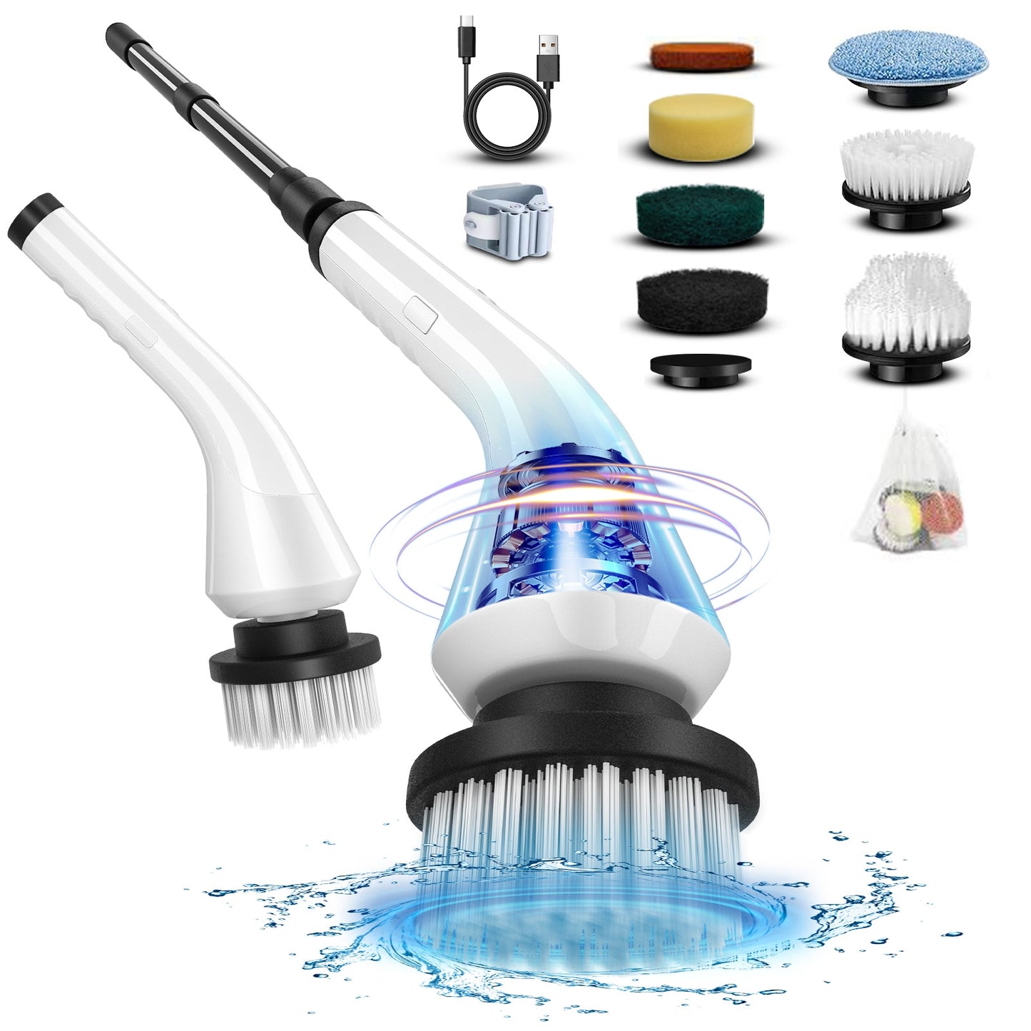 TOKO Universal Electric Cleaning Brush + 7 Additional Brush Attachments
