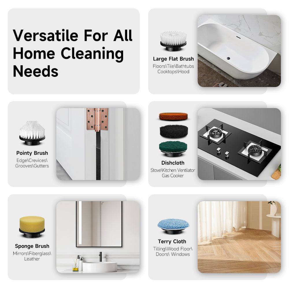 TOKO Universal Electric Cleaning Brush + 7 Additional Brush Attachments